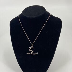 Sterling Silver skier necklace